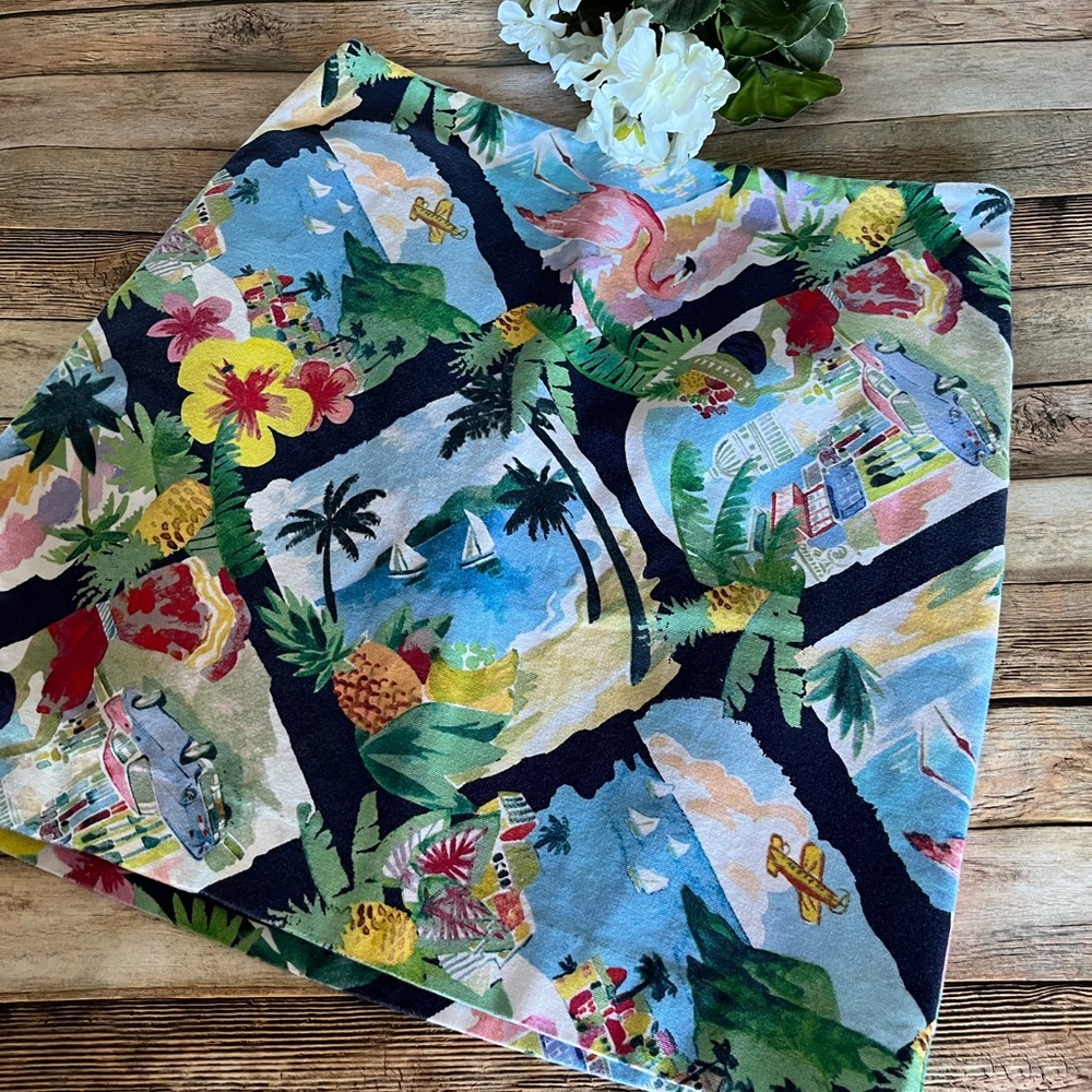 Talbot's Petites Preppy Tropical Flamingo Print Skirt Size 6P - Picture 2 of 11